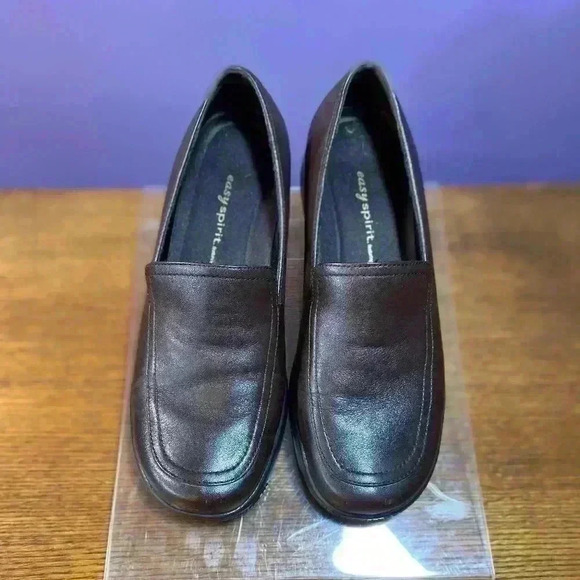 Easy Spirit‎ Women's Brown Leather Aldersons Slip On Loafers Size 6 1/2M - Picture 1 of 12